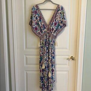 Floral Maxi Dress with Tassels